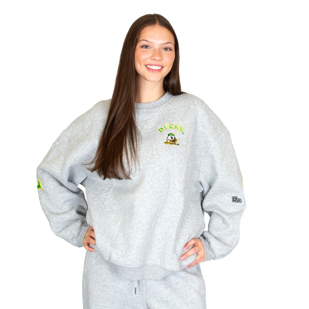 Ducks Spirit, Grey, Pullover, Cotton Blend, Women, Oversized, 981011